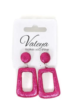 Oorbellen Glitter vierkant