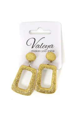 Oorbellen Glitter vierkant