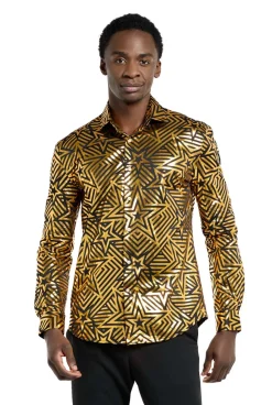 OppoSuits Golden Geo Star blouse