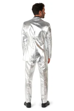 OppoSuits Shiny Silver kostuum heren