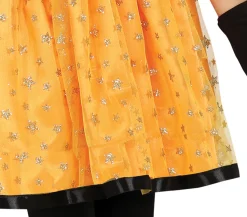 Oranje glitter heks kostuum voor meisjes