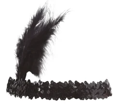 Pailletten hoofdband met veer