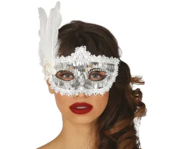 Pailletten Oogmasker met veren