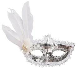 Pailletten Oogmasker met veren