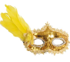Pailletten Oogmasker met veren