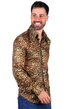 Panterprint blouse heren