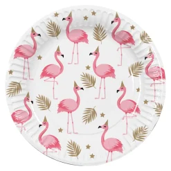 Papieren bordjes Flamingo 10st