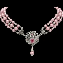 Parelketting Rosa Strass