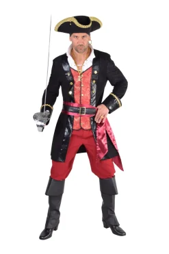Piratenkostuum voor Heren - James - Donkerrood