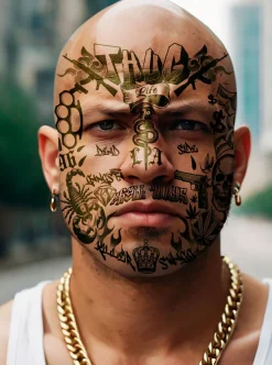 Plakbare Gezichtstattoos Thug Life