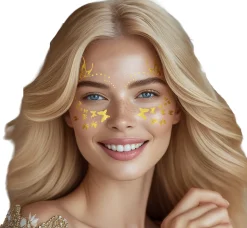 Plaktattoos Gezicht Butterflies gold