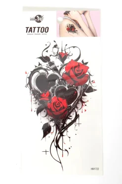 Plaktattoos Hart met rozen