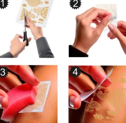 Plaktattoos Henna goud