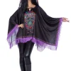 Poncho Day of the Dead Paars
