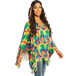 Poncho hippie met hoofdband
