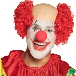 Pruik Clown Baldy rood