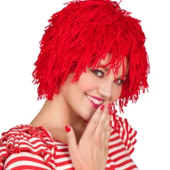 Pruik Clown Fuzzy rood