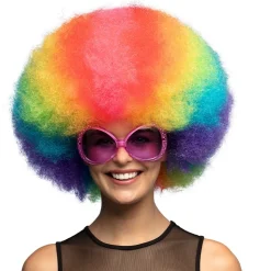 Pruik Clown Rainbow Deluxe XL