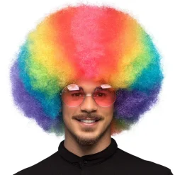Pruik Clown Rainbow Deluxe XL