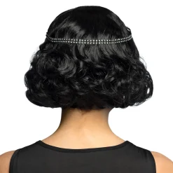 Pruik Flapper met hoofdband zwart