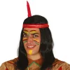 Pruik Indiaan met rode veer