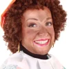 Pruik Piet kroes verstelbare kap bruin