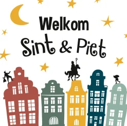 Raamstickers Welkom Sint & Pieten
