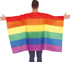 Regenboogvlag cape met sleeves 145x90cm