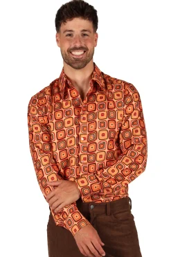Retro 70s Squares blouse heren