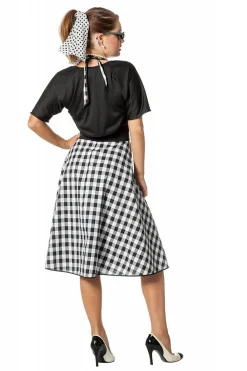 Rock and Roll Jurk voor Dames zwart wit