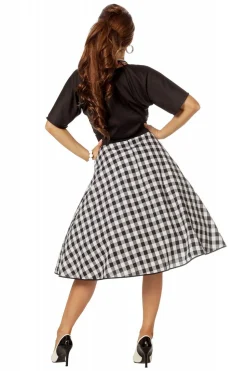 Rock and Roll Jurk voor Dames zwart wit