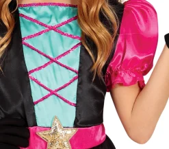 Roze sterren heks kinderkostuum