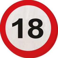 Servetten verkeersbord Leeftijd 20st