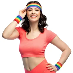 Set zweetbandjes regenboog