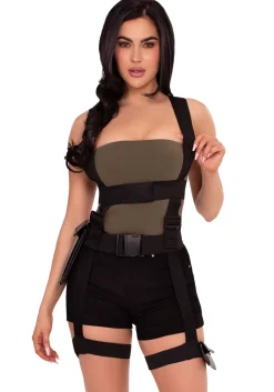 Sexy Utility Agent Kostuum met Harness & Pockets