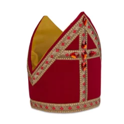 Sint kokermijter polyester fluweel