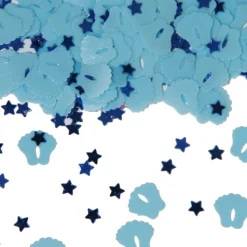 Tafel confetti voetjes blauw - roze