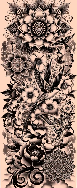 Tatoeage mouw Black & White