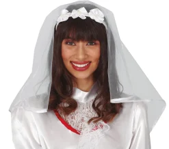 Tiara witten rozen bruid