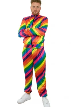 Trainingspak regenboog strepen heren