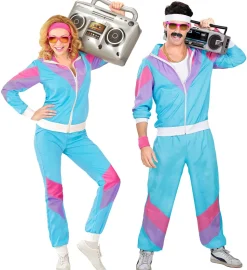 Trainingspak 80s blauw