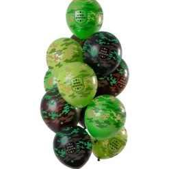 Trosje ballonnen Camouflage 12st