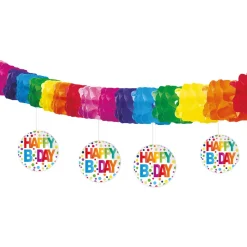 Verjaardagsslinger HBD Rainbow Dots 4m