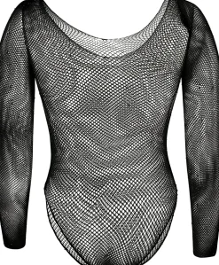 Visnet bodysuit met glitters