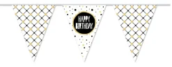 Vlaggenlijn Festive gold Happy Birthday 10m