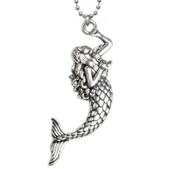 Zeemeermin ketting zilver