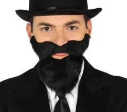 Zwarte baard met snor