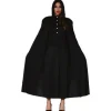 Zwarte cape met capuchon
