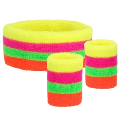 Zweetbandjes Neon set 3st